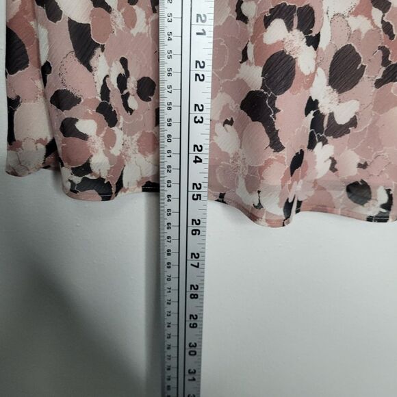 vintage y2k soft pink black abstract grunge print cap sleeve babydoll top - Picture 6 of 6